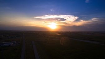 sunset clouds sky line landscape