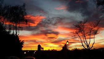 orange Sunset Nature Landscape