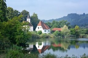 monastery near the lake