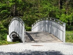 bridge with perfect railings in the park on a sunny day