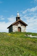 mountains landscape alpine church