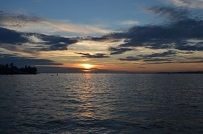 Landscape of Sunset and lake