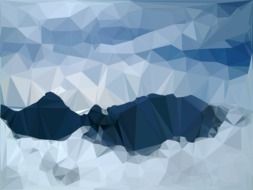 abstract Mountain Winter landscape, digital art, background