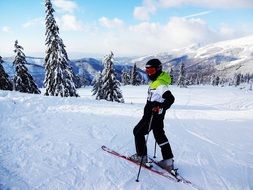 skier in the mountains in Slovakia