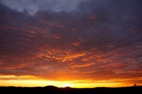 orange sky over the horizon