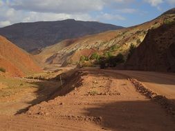 red sand in the desert of Morocco