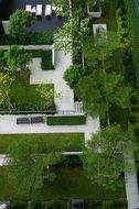 top view of the design in the garden