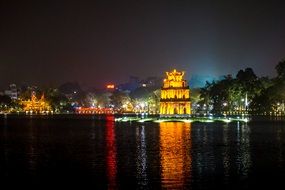New Year's night illumination of the city of Hanoi