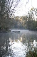 Beautiful and colorful peaceful river in the morning