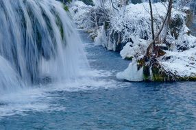 winter cascade view