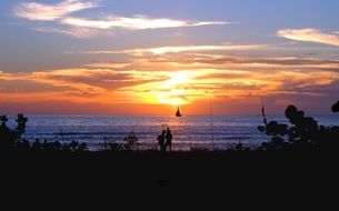 beach sunset romanic time