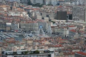 Marseille cityscape with Ferris Wheel, france