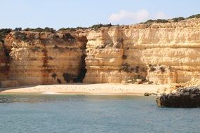 Beautiful rocky coast of Algarve in Portugal