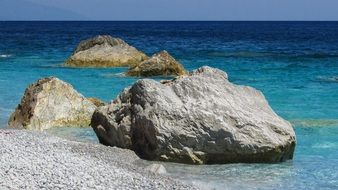 Greece Skiathos Island stone rock Beach