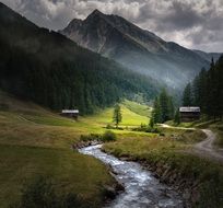 creek at the foot of the mountain