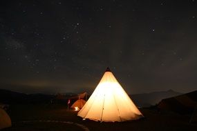 Camping in a active mountain