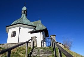 stone stairs to the chapel