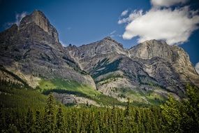 high rocky mountain under clear sky