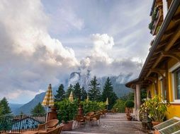Hotel on alpine mountains in Austria