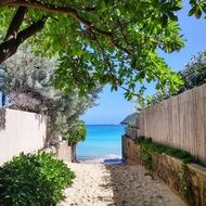 access to the tropical beach