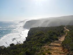 path along the rocky ocean coast