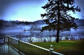 embankment of a picturesque lake in quÃ©bec