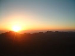 beautiful mountain sunset in egypt