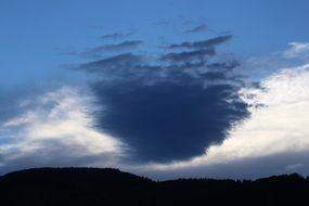 dark heart made of clouds in the sky