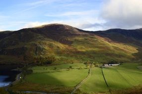 panorama of lake buttermere in north england