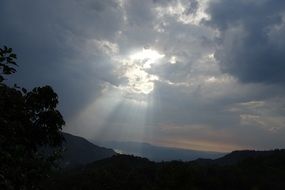 sunshine through the lingering sky in India