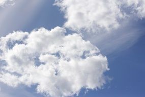 cumulus and cirrus Clouds at Blue Sky