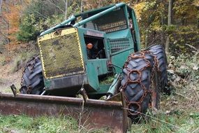 big car in the forest