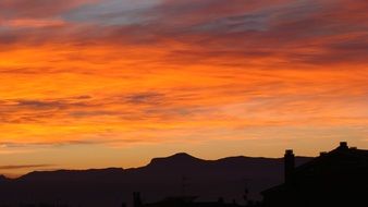 silhouette of Montcau mountain