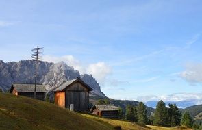Landscape of Mountain Hut on a Dolomites