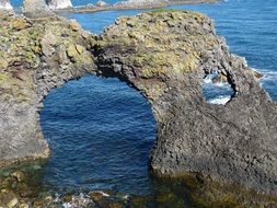 volcanic rocky coast in iceland