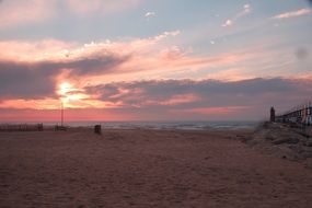 dawn on the beach near the sea