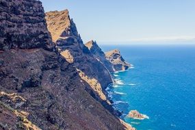 panorama of cliffs on the coast of grancanaria