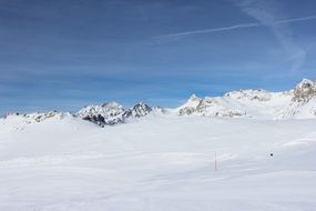 Snowy mountains in the winter in Switzerland