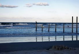 idyllic ocean coast at dusk, usa, Florida, daytona beach
