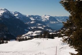 Switzerland mountains skiing resort