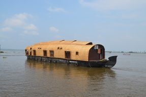Wooden boat on the river