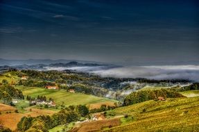 panoramic view of a picturesque village in south styria
