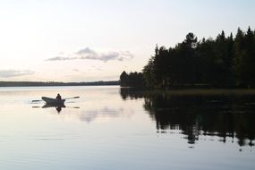 Beautiful landscape with the lake in Finland