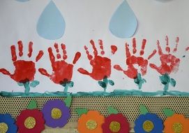 Collage Hands Water drawing