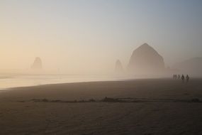Oregon Coast foggy beach scenic