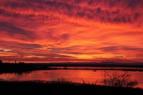 Red Sunset Crimea Lake
