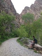 Hiking near the mountains in Utah