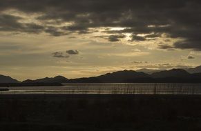 seascape and dark cloudy sky