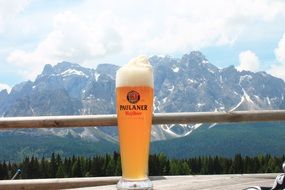 paulaner Beer at Mountains