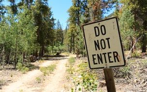 no entry to the reserved forest on a sunny day